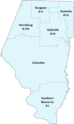 Map of Boone County School Districts